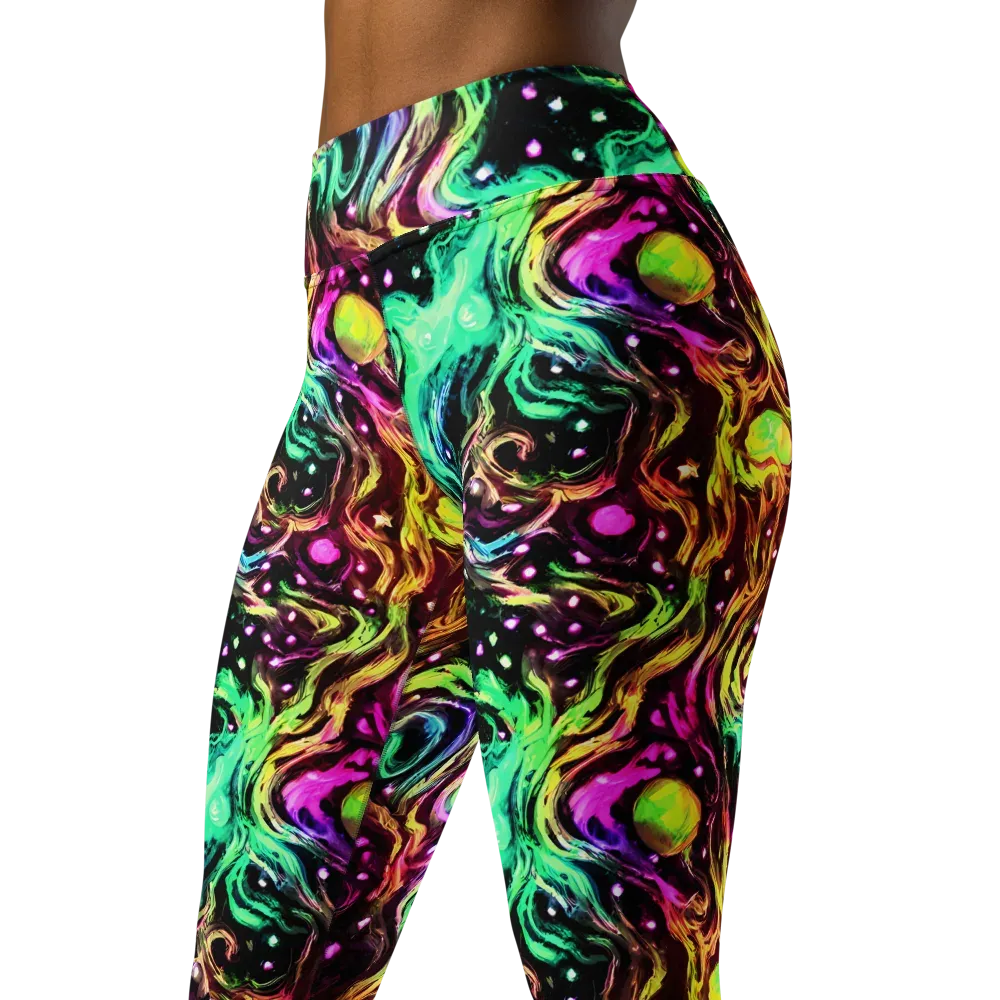 Neon Cauldron on Yoga Leggings — Left Front
