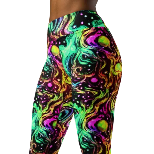 Neon Cauldron on a Yoga Leggings