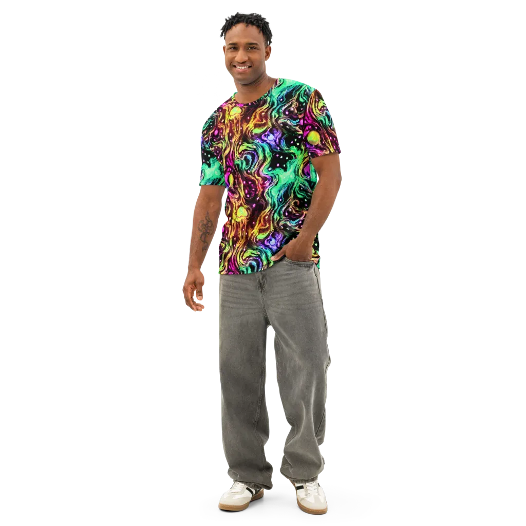 Neon Cauldron on Men's Cotton Crew Neck T-Shirt — Front