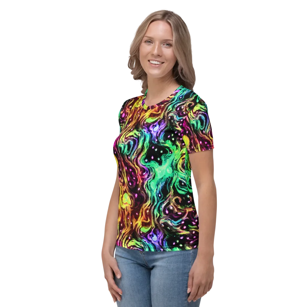 Neon Cauldron on Women's Crew Neck T-Shirt — Left