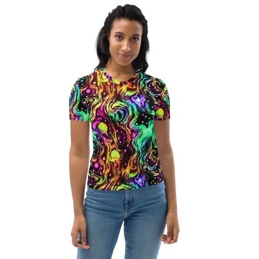 Neon Cauldron on a Women's Crew Neck T-Shirt