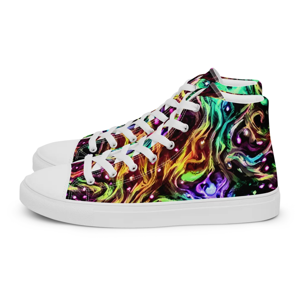 Neon Cauldron on Women's High Top Canvas Shoes — Left