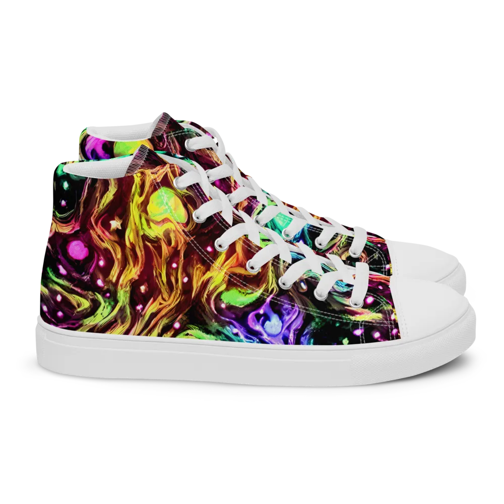 Neon Cauldron on Women's High Top Canvas Shoes — Right