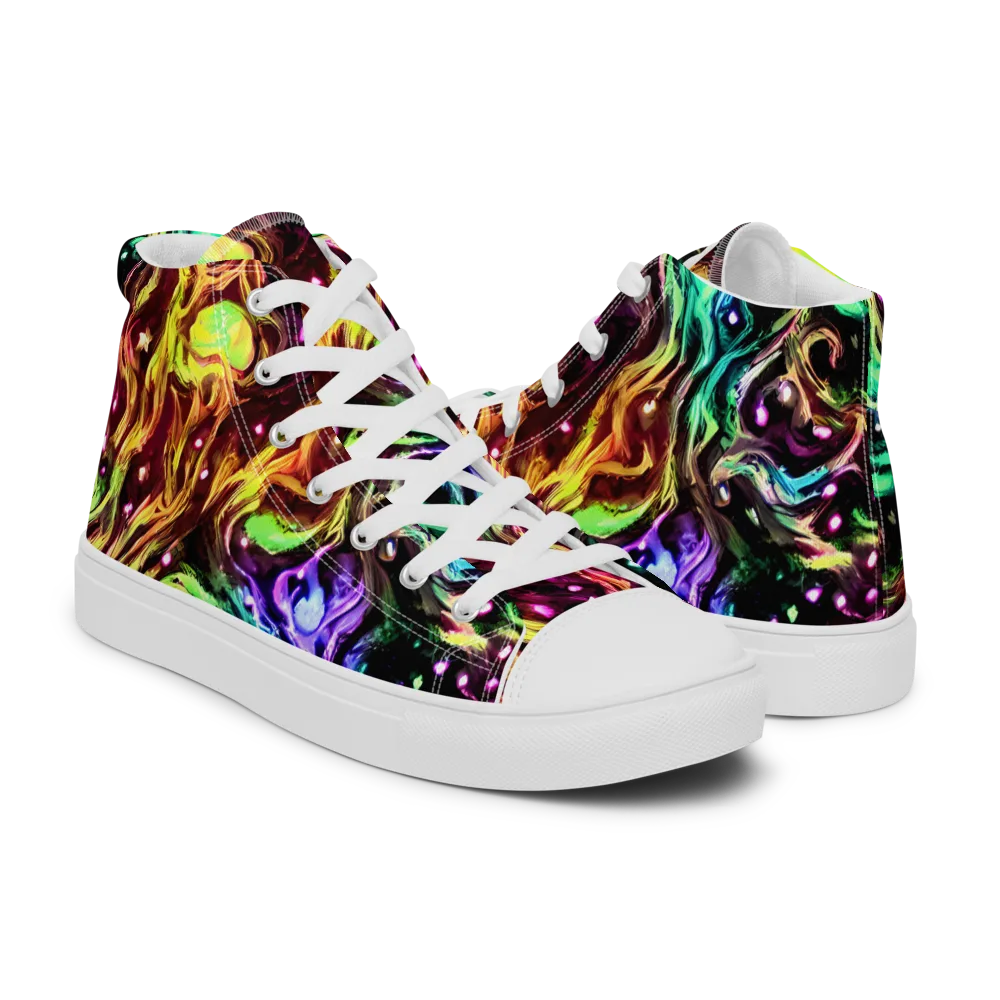 Neon Cauldron on Women's High Top Canvas Shoes — Right