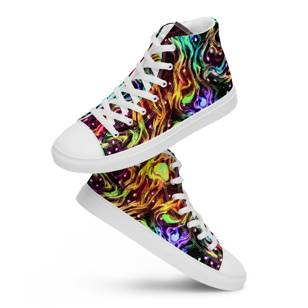 Neon Cauldron on Women's High Top Canvas Shoes — Front