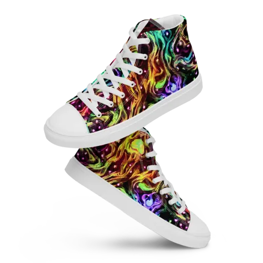 Neon Cauldron on a Women's High Top Canvas Shoes