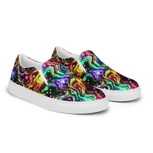 Neon Cauldron on a Men's Slip-On Canvas Shoes