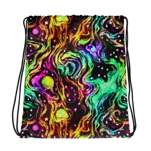 Neon Cauldron on a Drawstring Bag