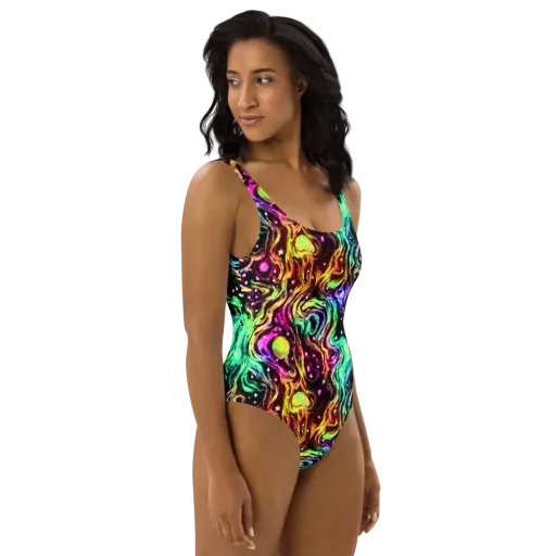 Neon Cauldron on a One-Piece Swimsuit