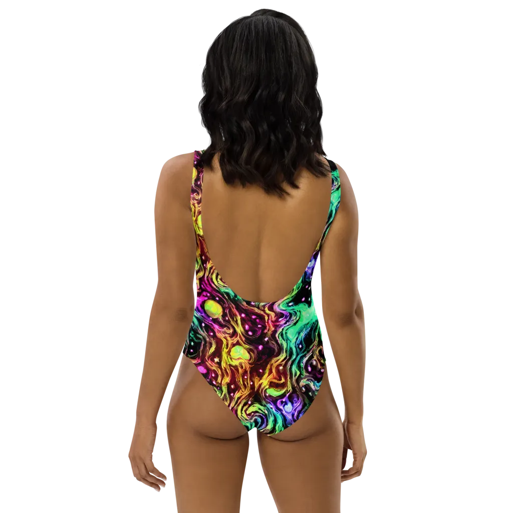 Neon Cauldron on One-Piece Swimsuit — Back