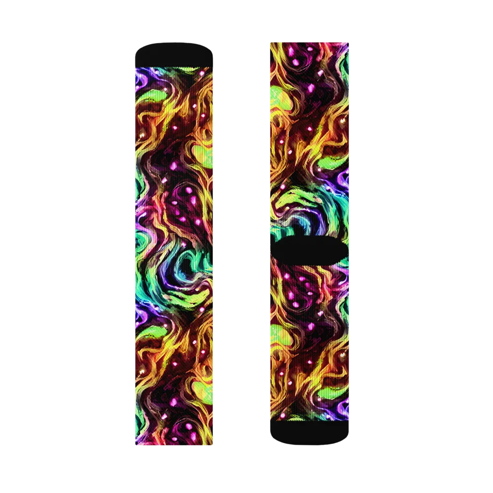 Neon Cauldron on Socks — Left Sock