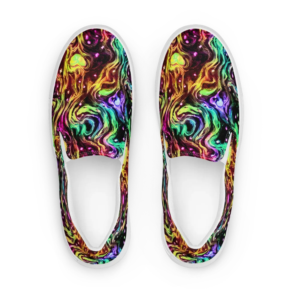 Neon Cauldron on Women's Slip-On Canvas Shoes — Front