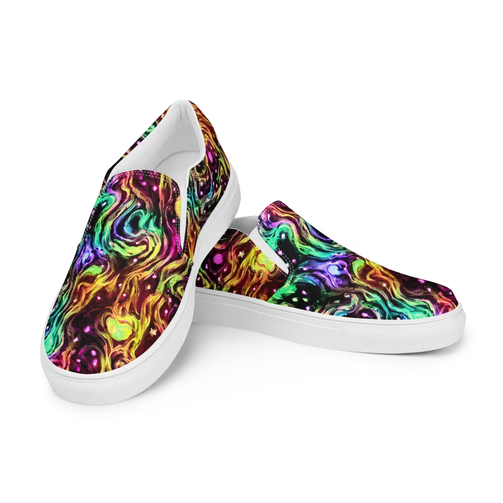 Neon Cauldron on Women's Slip-On Canvas Shoes — Left Front