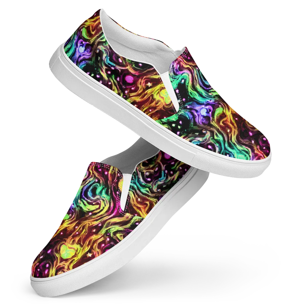 Neon Cauldron on Women's Slip-On Canvas Shoes — Front