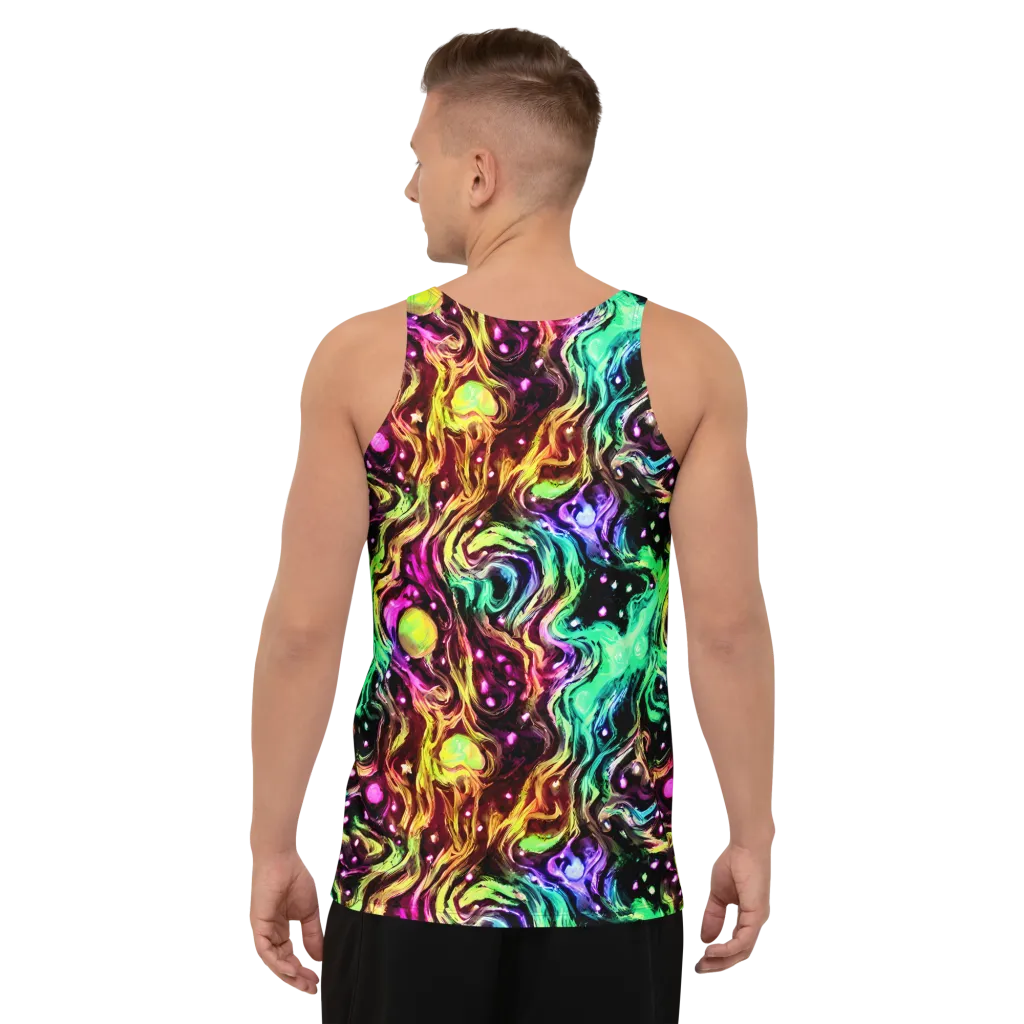 Neon Cauldron on Men's Tank Top — Back