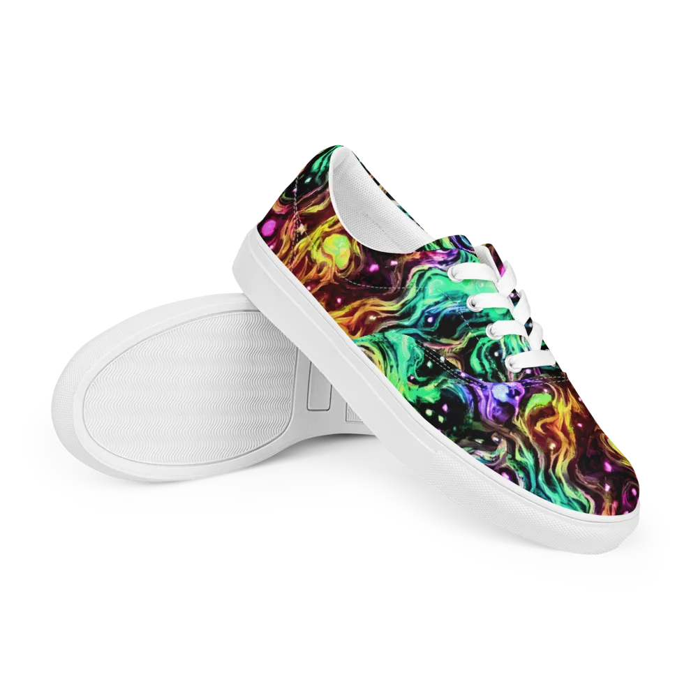 Neon Cauldron on Men's Lace-Up Canvas Shoes — Right Front