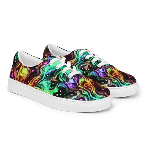 Neon Cauldron on a Men's Lace-Up Canvas Shoes
