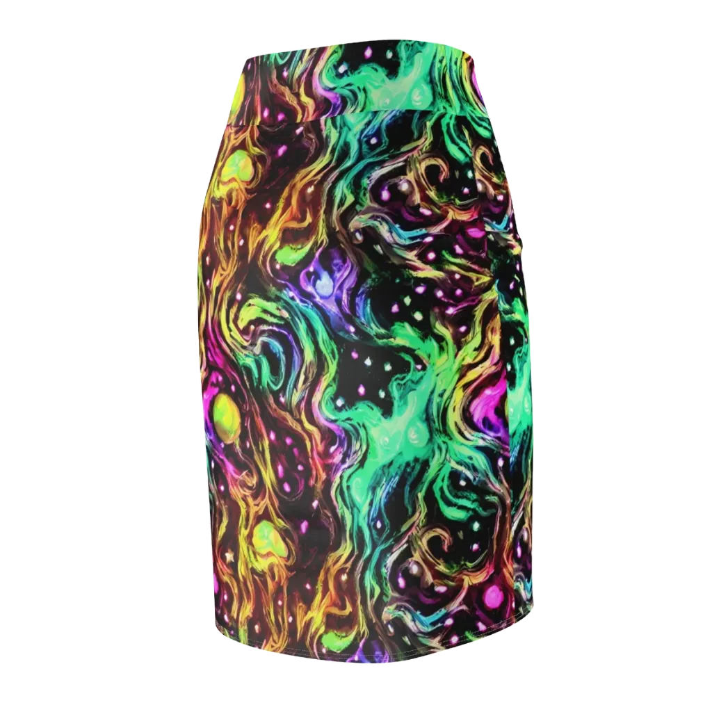 Neon Cauldron on Pencil Skirt — Back Side