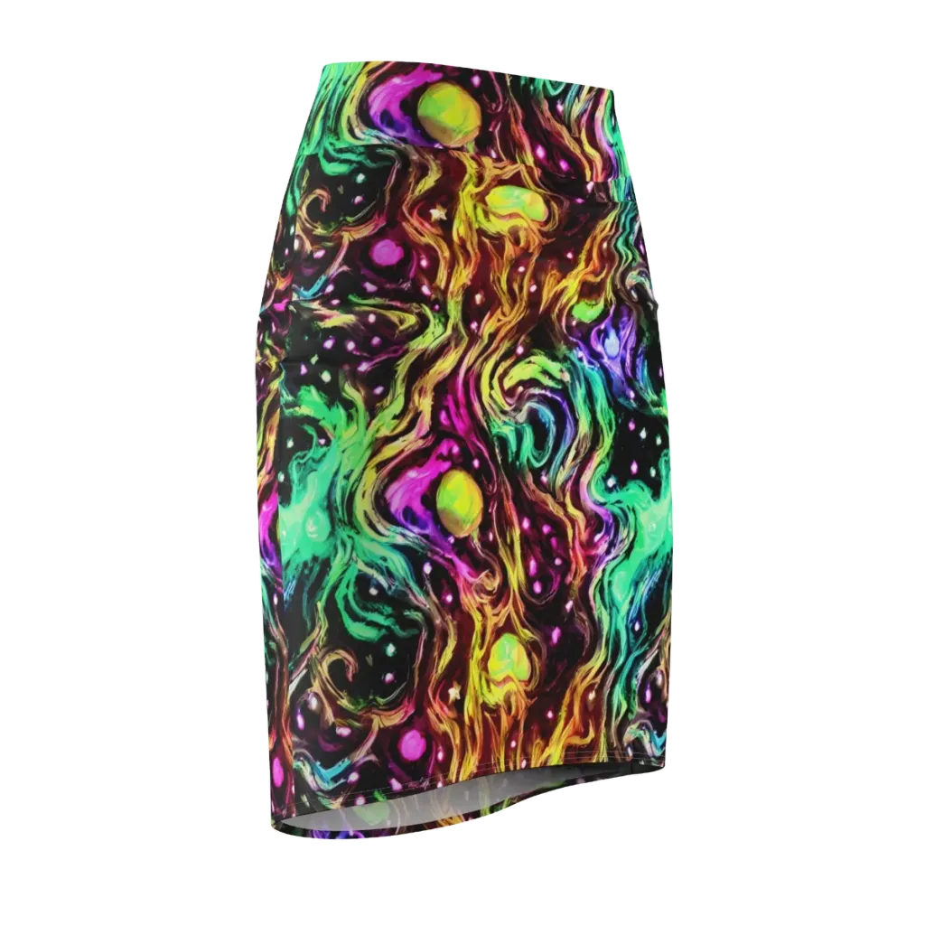 Neon Cauldron on Pencil Skirt — Front Side