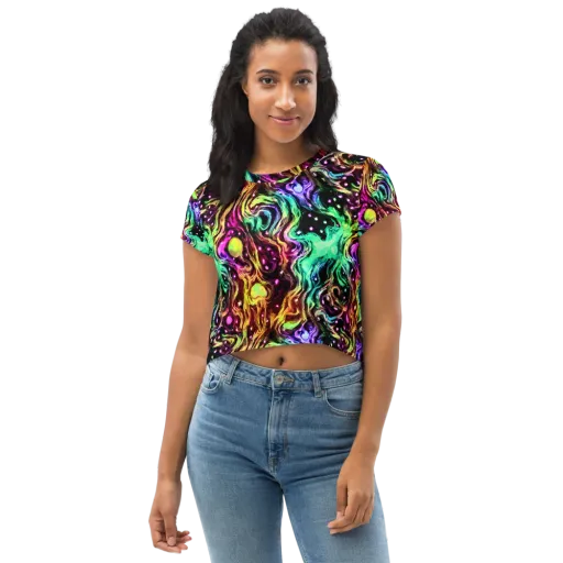 Neon Cauldron on a Crop Tee