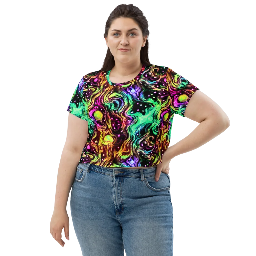 Neon Cauldron on Crop Tee — Front