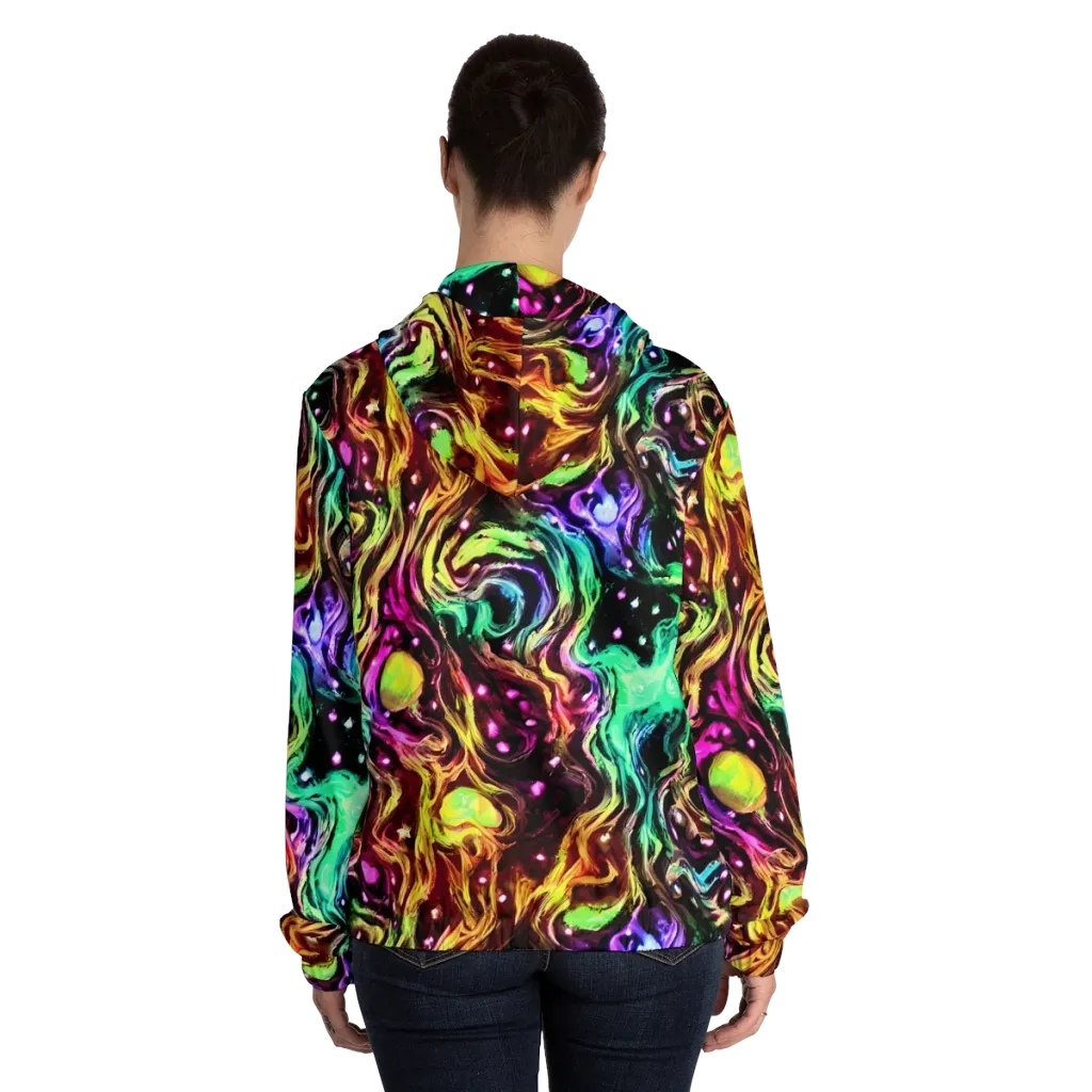 Neon Cauldron on Women's Full-Zip Hoodie — Back On Person