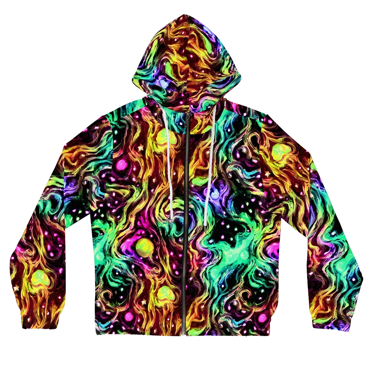 Neon Cauldron on Women's Full-Zip Hoodie — Front