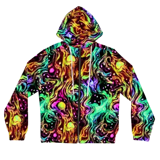 Neon Cauldron on a Women's Full-Zip Hoodie