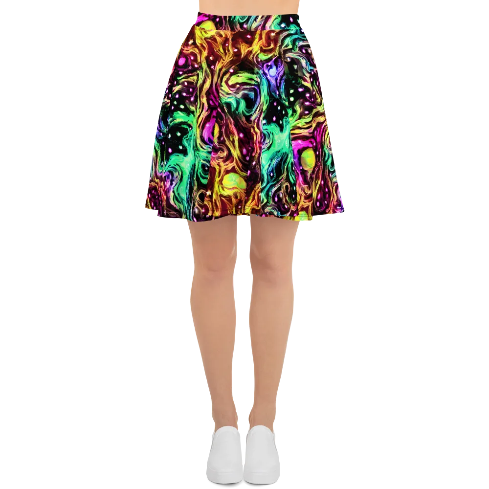 Neon Cauldron on Skater Skirt — Front