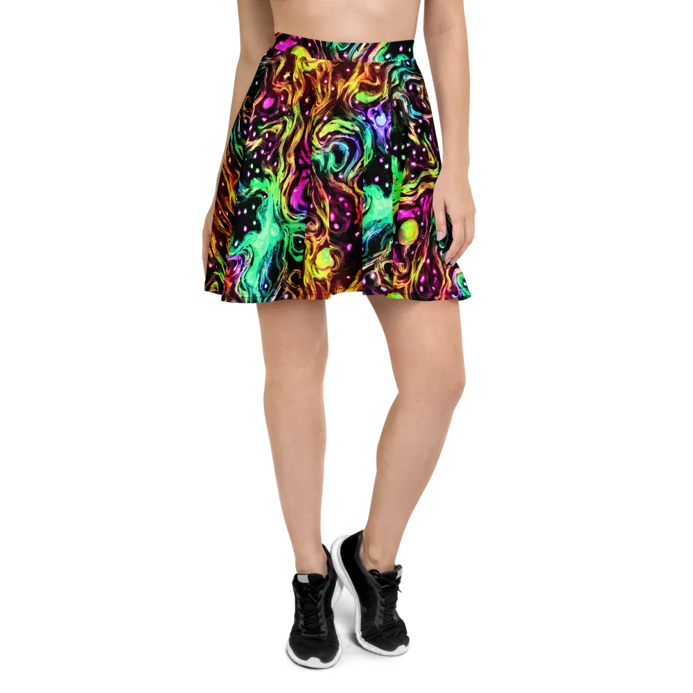 Neon Cauldron on Skater Skirt — Front