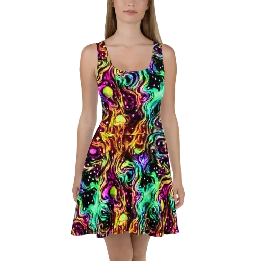 Neon Cauldron on a Skater Dress