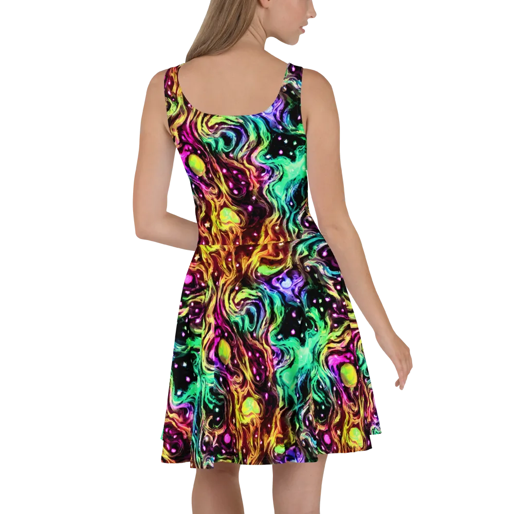 Neon Cauldron on Skater Dress — Back