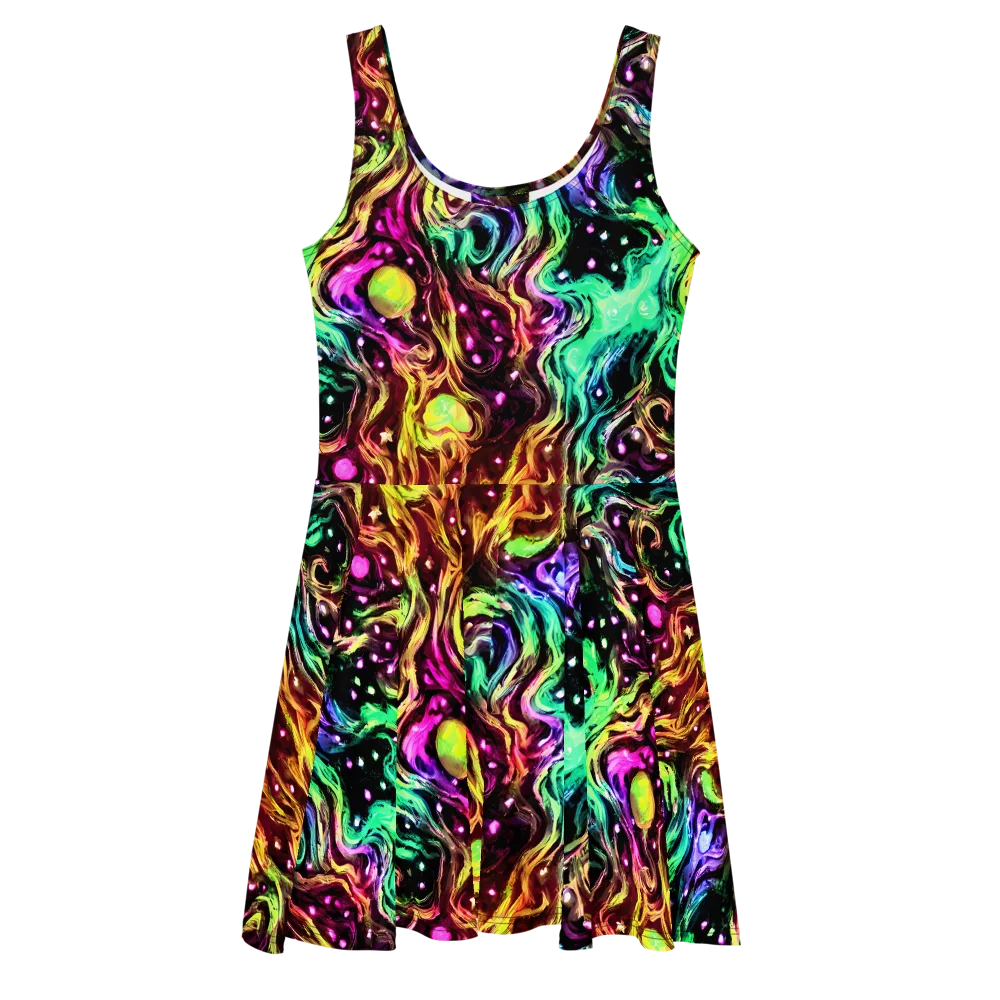 Neon Cauldron on Skater Dress — Front