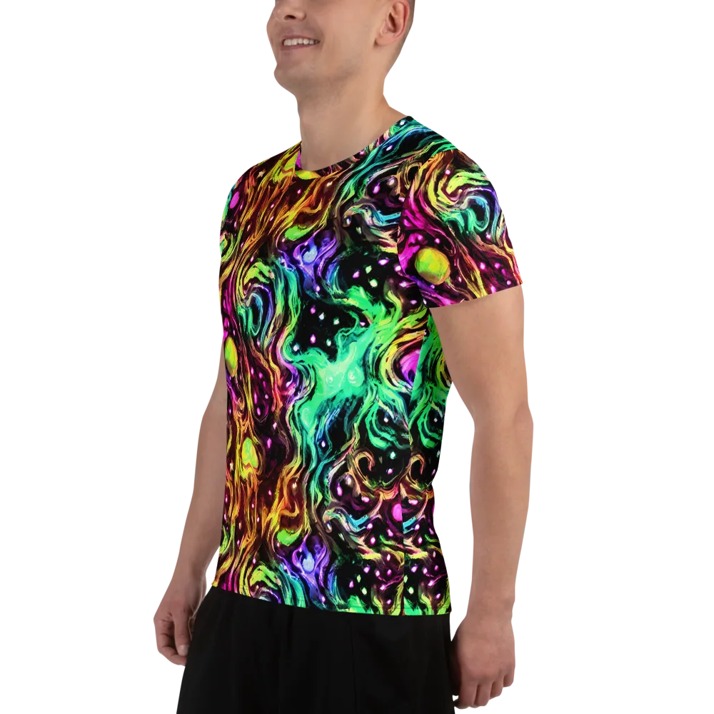 Neon Cauldron on Men's Athletic T-Shirt — Left
