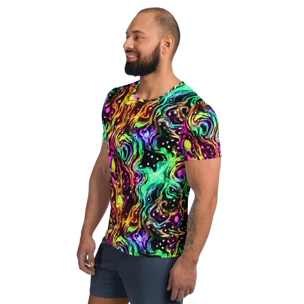 Neon Cauldron on Men's Athletic T-Shirt — Left