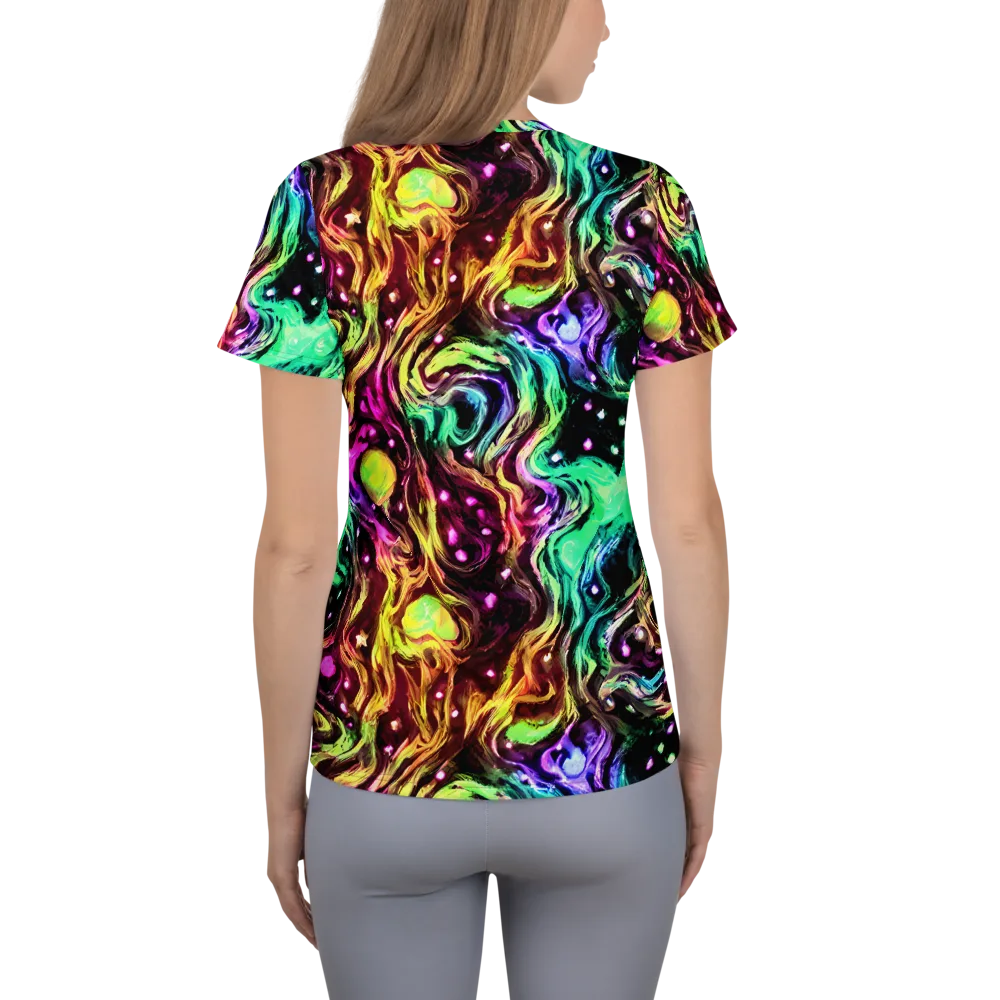 Neon Cauldron on Women's Athletic T-Shirt — Back