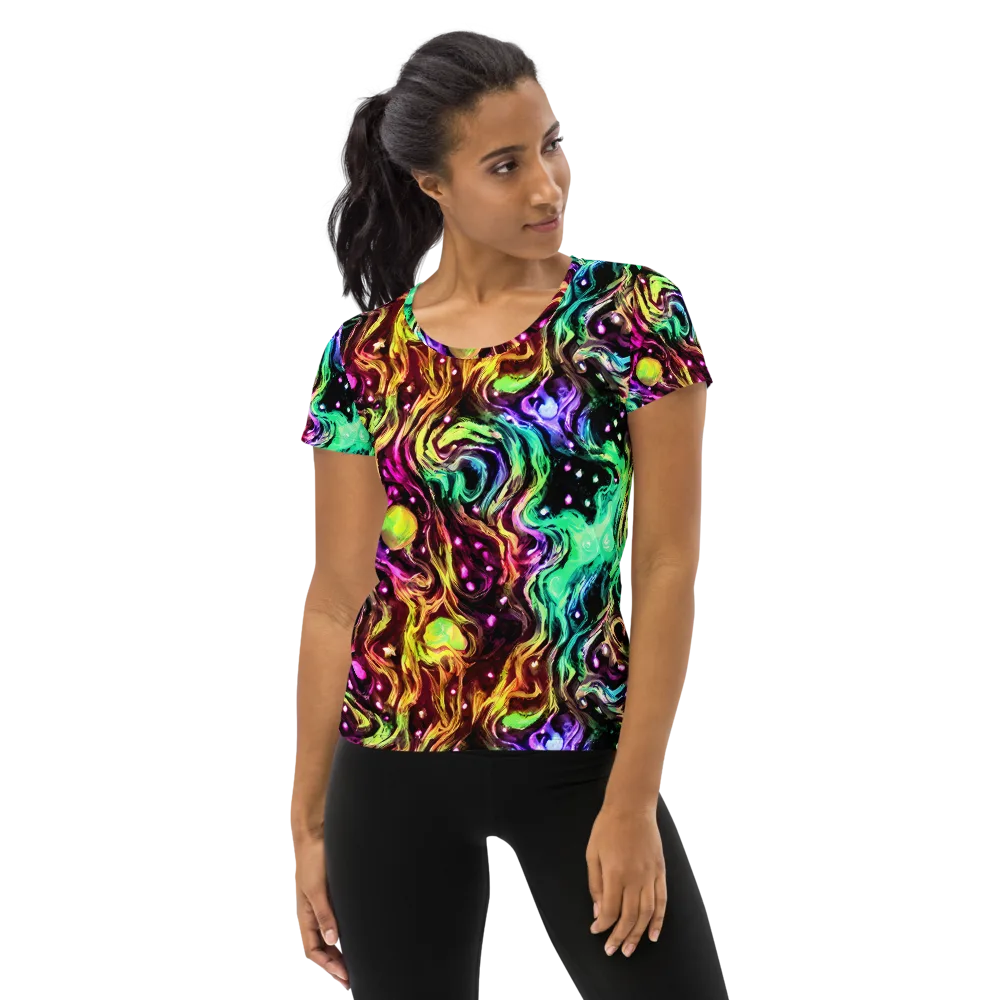 Neon Cauldron on Women's Athletic T-Shirt — Front
