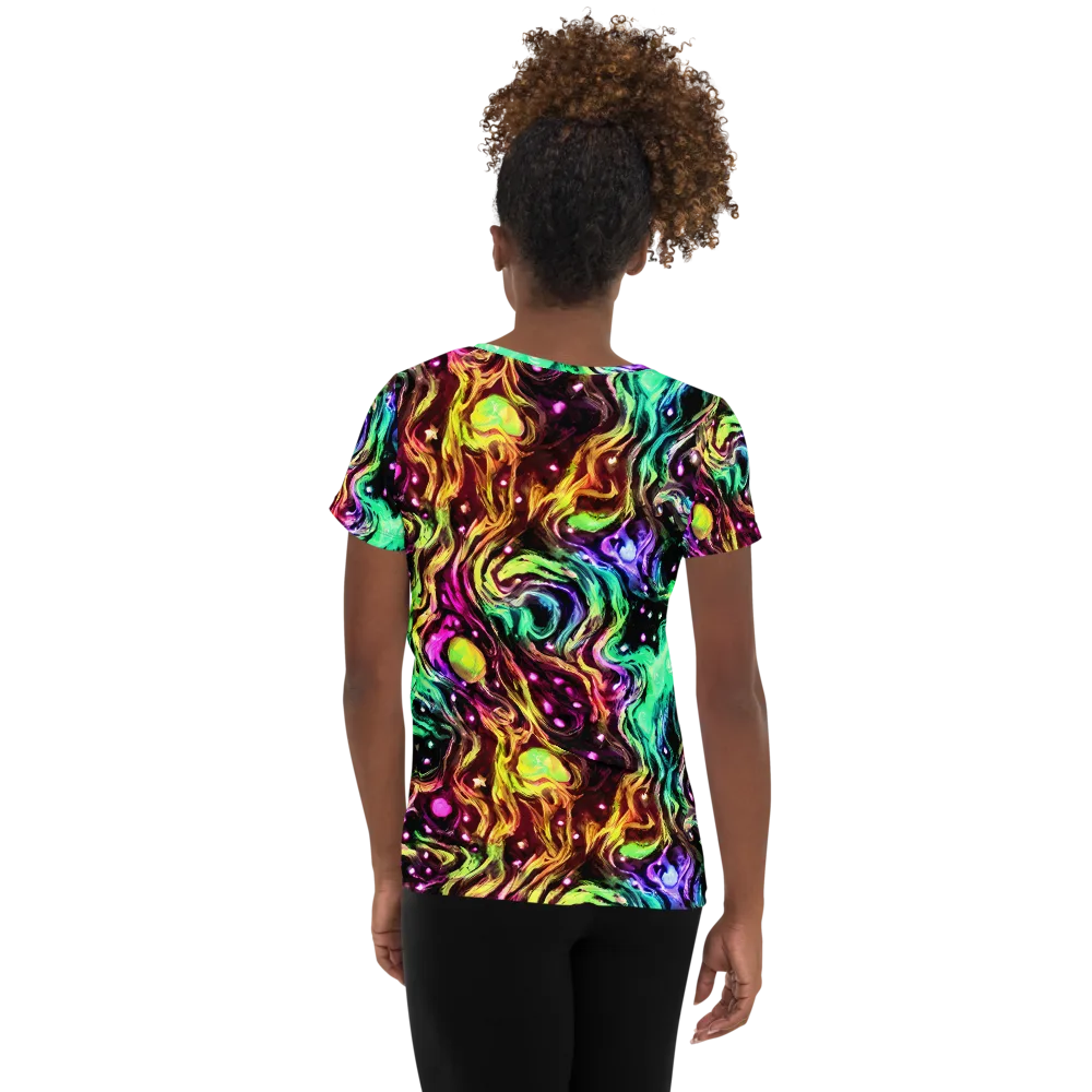 Neon Cauldron on Women's Athletic T-Shirt — Back