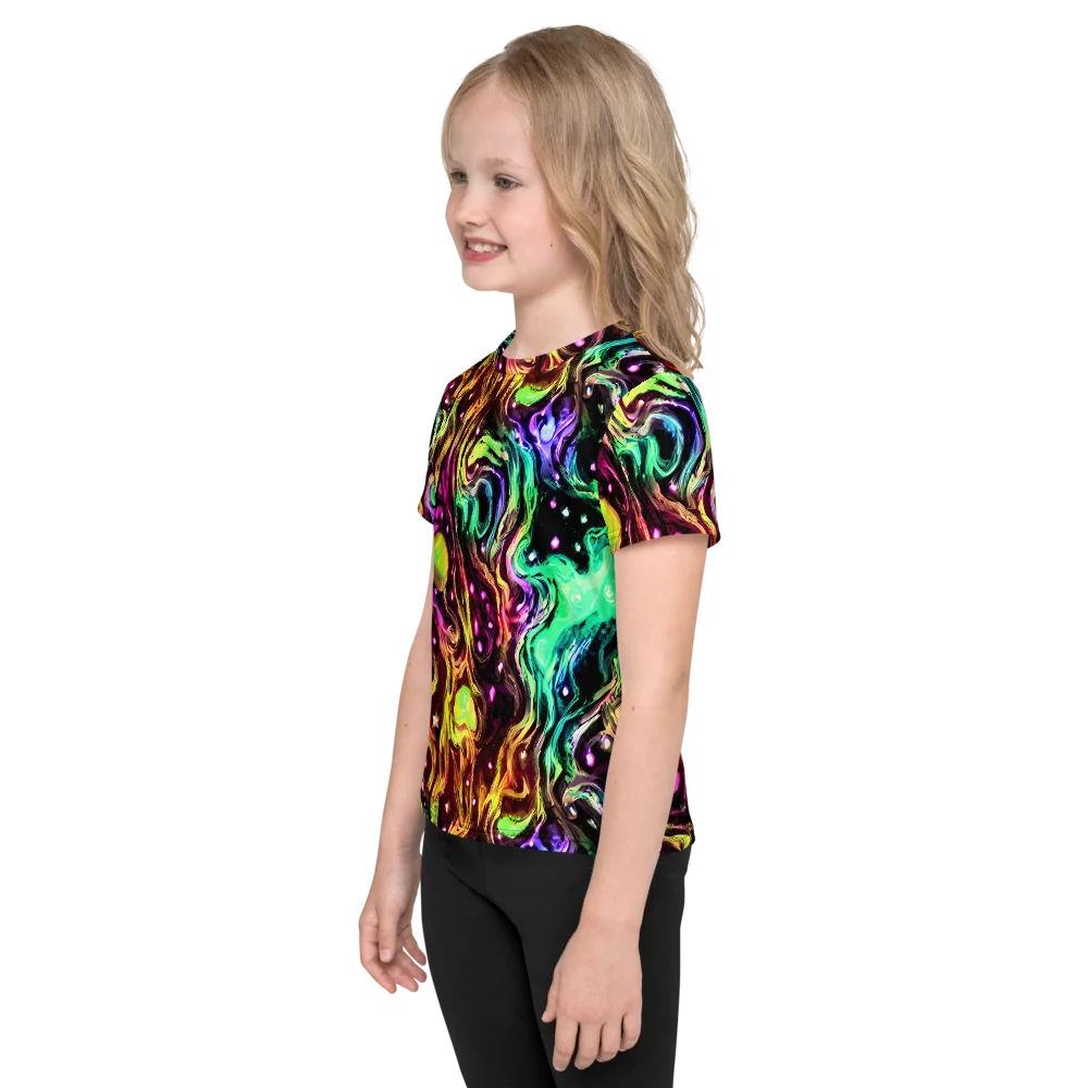 Neon Cauldron on Kids Crew Neck T-Shirt — Left
