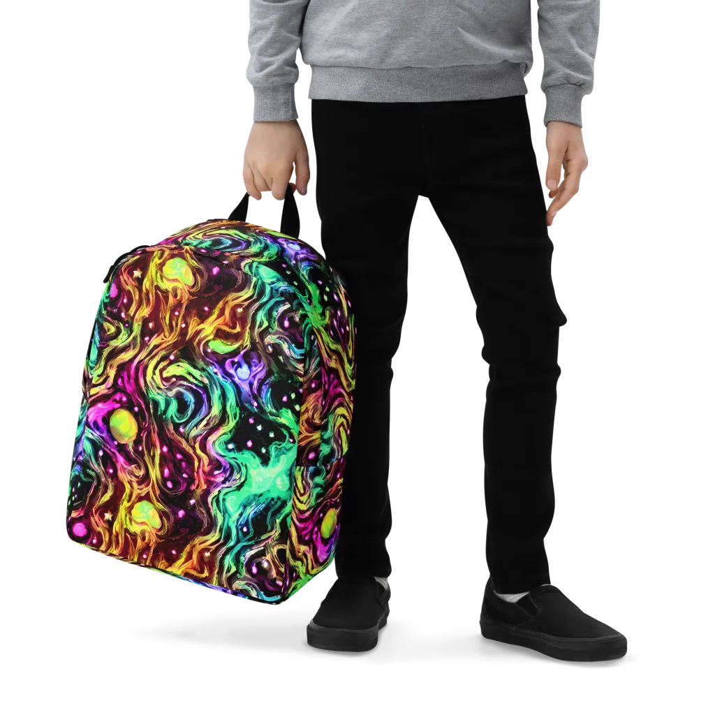 Neon Cauldron on Minimalist Backpack — Zoomed-in