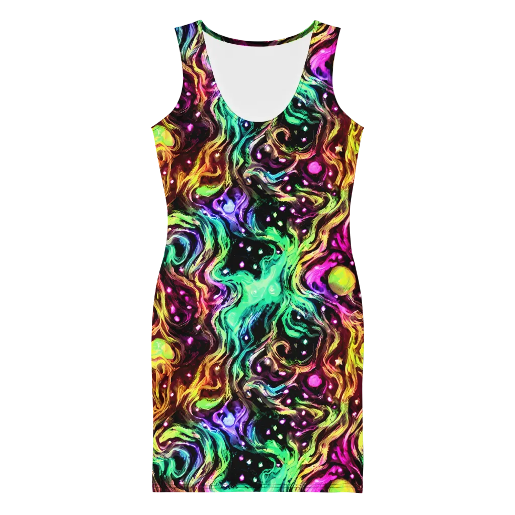 Neon Cauldron on Bodycon Dress — Front