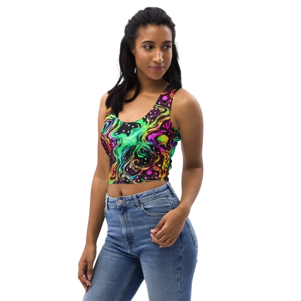 Neon Cauldron on Crop Top — Left Front