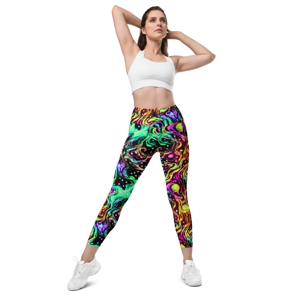 Neon Cauldron on Leggings with Pockets — Front