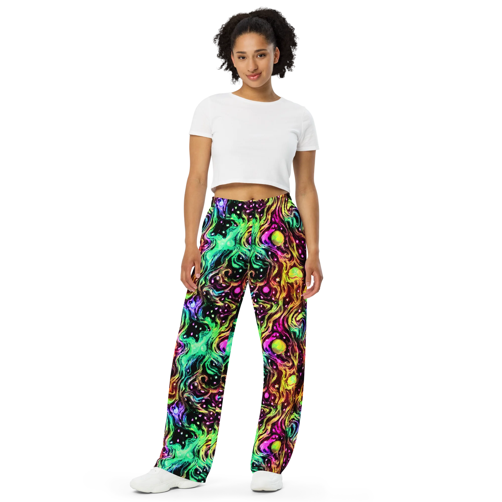 Neon Cauldron on Wide-Leg Pants — Front