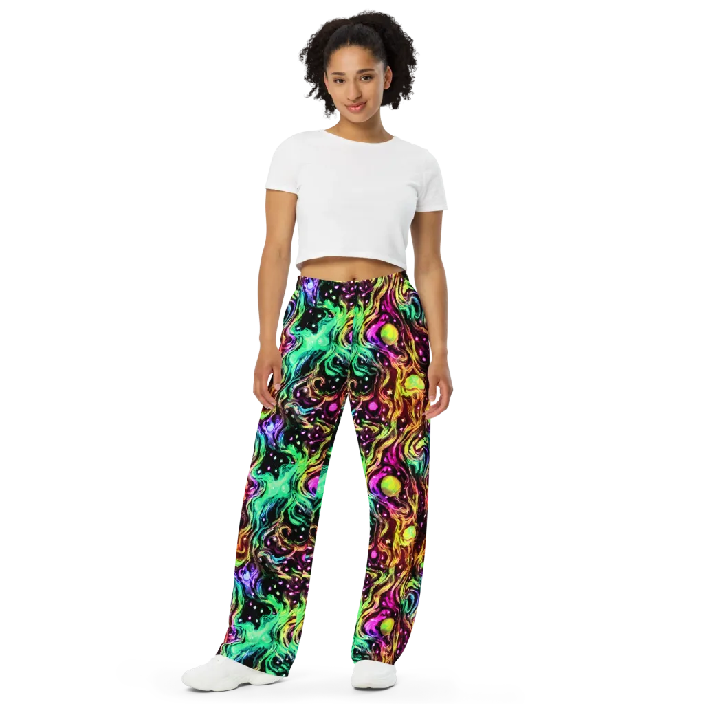 Neon Cauldron on Wide-Leg Pants — Front