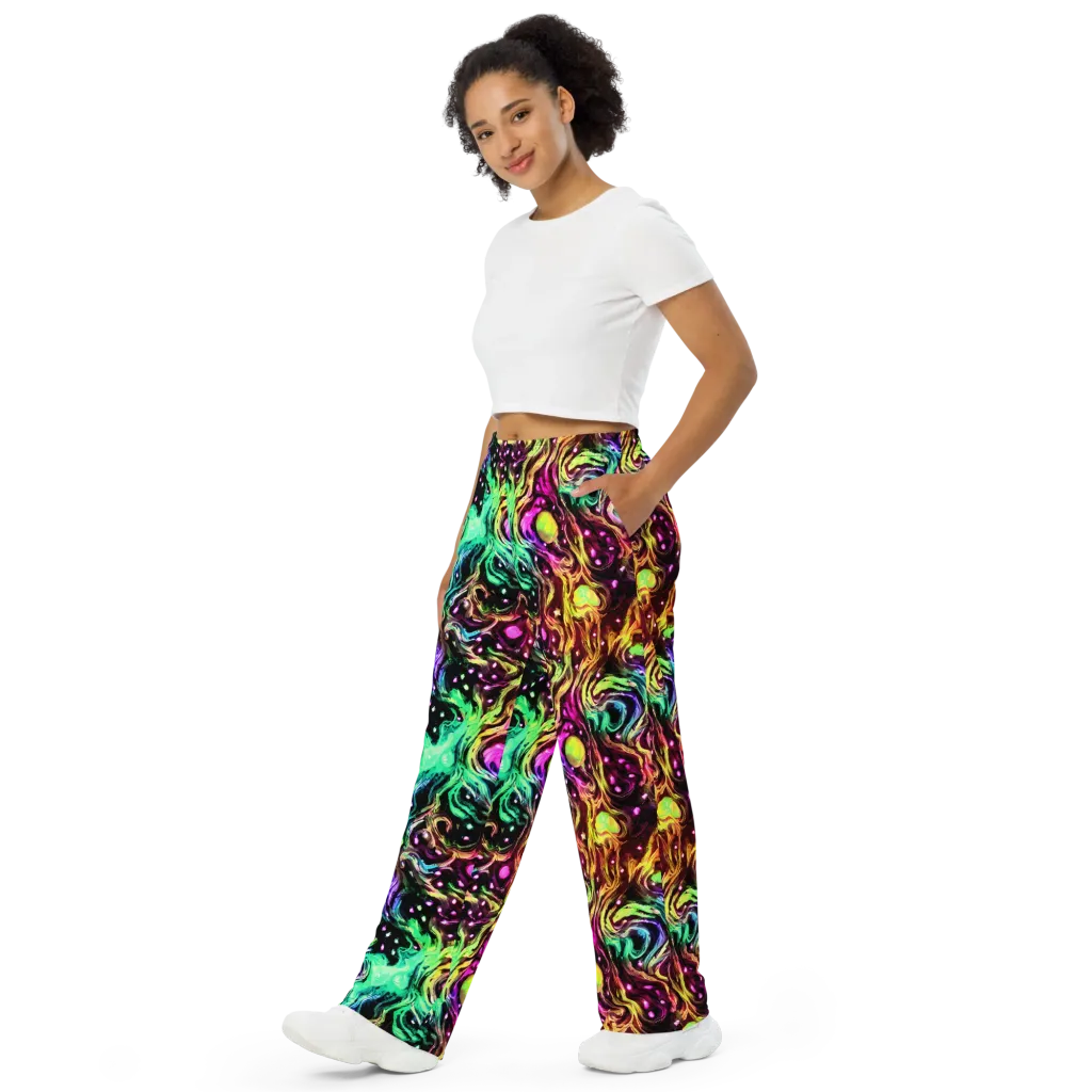 Neon Cauldron on Wide-Leg Pants — Left Front