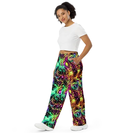 Neon Cauldron on a Wide-Leg Pants