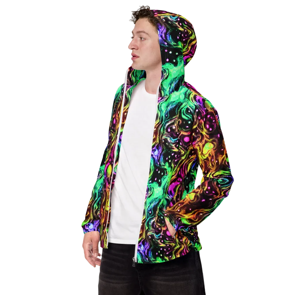 Neon Cauldron on Men's Windbreaker — Left Front