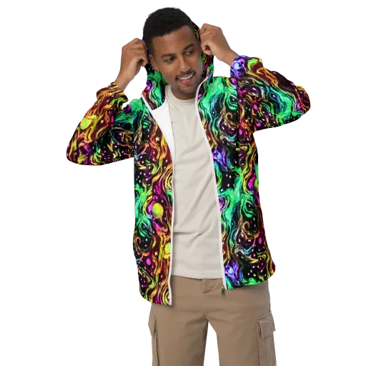 Neon Cauldron on a Men's Windbreaker
