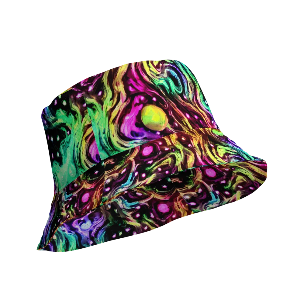 Neon Cauldron on Reversible Bucket Hat — Product details Outside